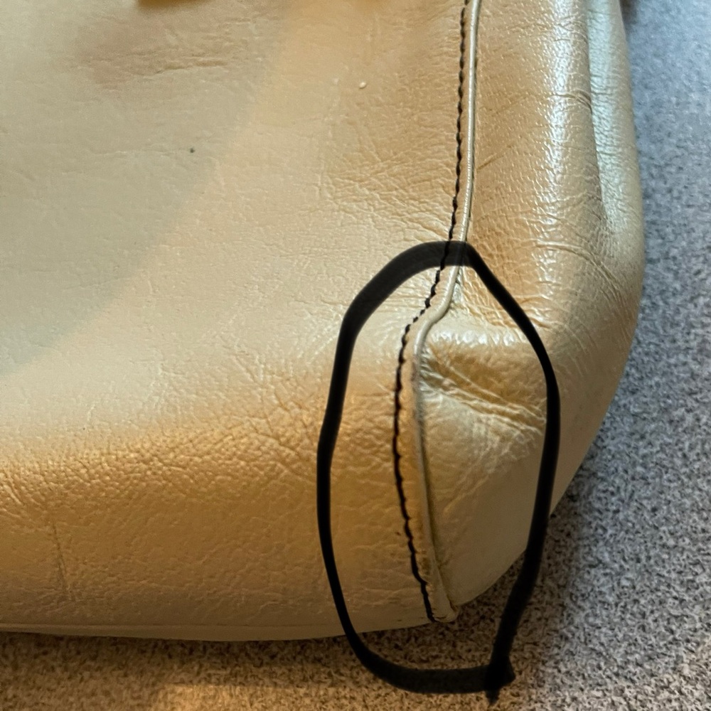 Vintage Micheal Rome Cream Leather Handbag - Picture 9 of 14